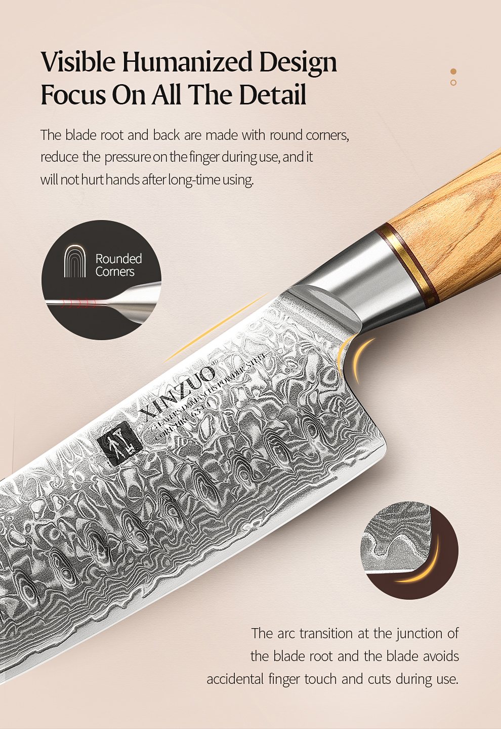 XINZUO couteau Santoku 7 ''pouces 73 couches couteaux à motif en acier véritable damas couteau à légumes professionnel à lame tranchante outil de cuisine