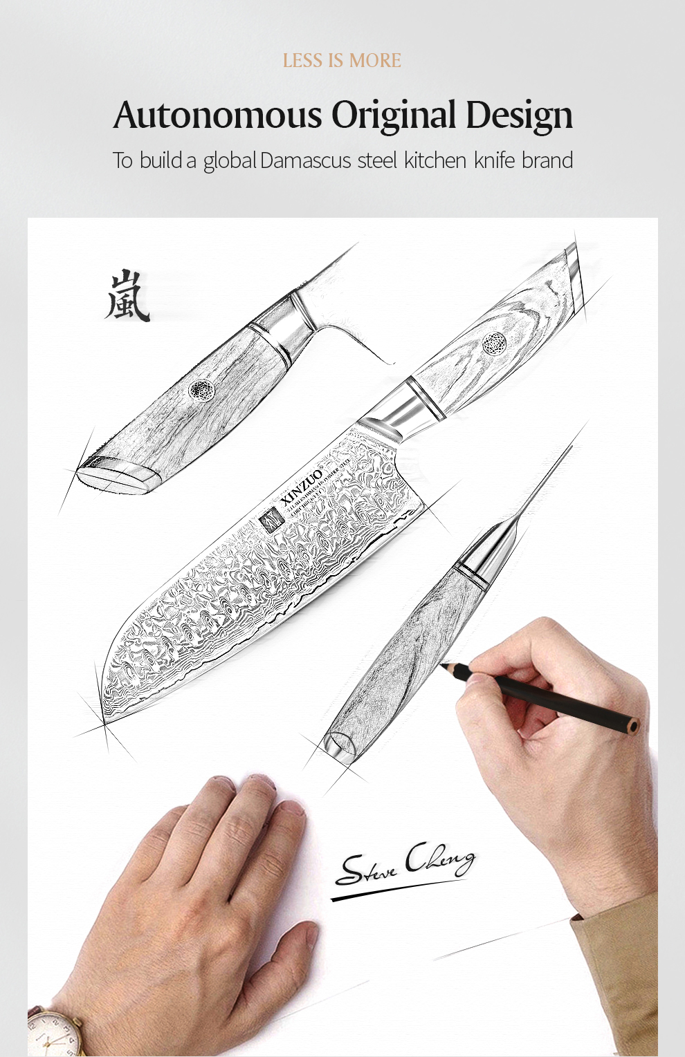 XINZUO couteau Santoku 7 ''pouces 73 couches couteaux à motif en acier véritable damas couteau à légumes professionnel à lame tranchante outil de cuisine