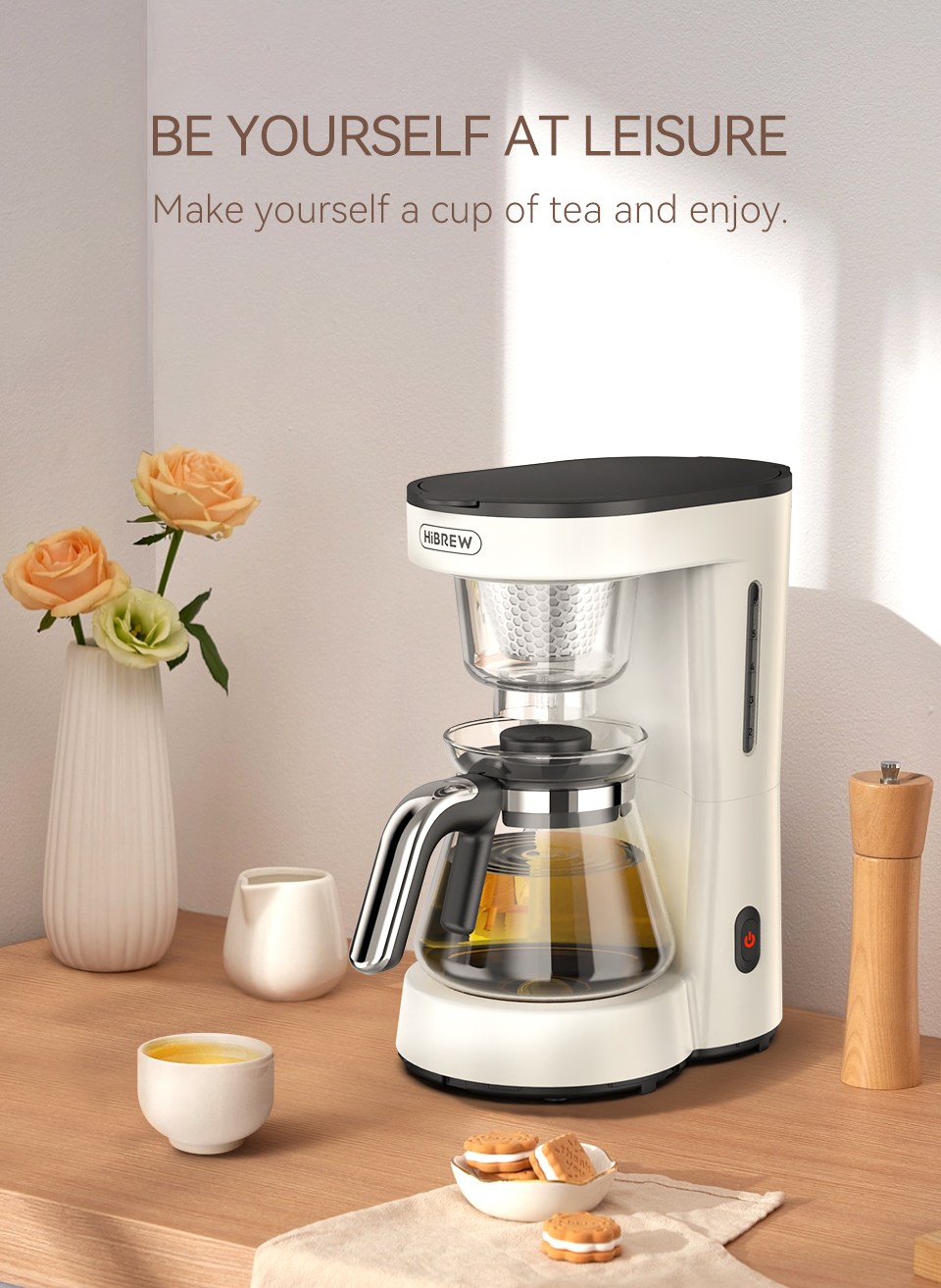 HiBREW – Machine à café 3 en 1 amérique, 750ML, H12, goutte-à-goutte, Pour verser sur la théière en verre