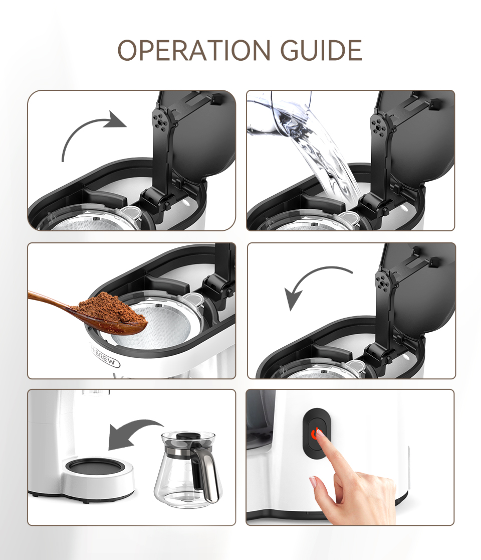 HiBREW – Machine à café 3 en 1 amérique, 750ML, H12, goutte-à-goutte, Pour verser sur la théière en verre