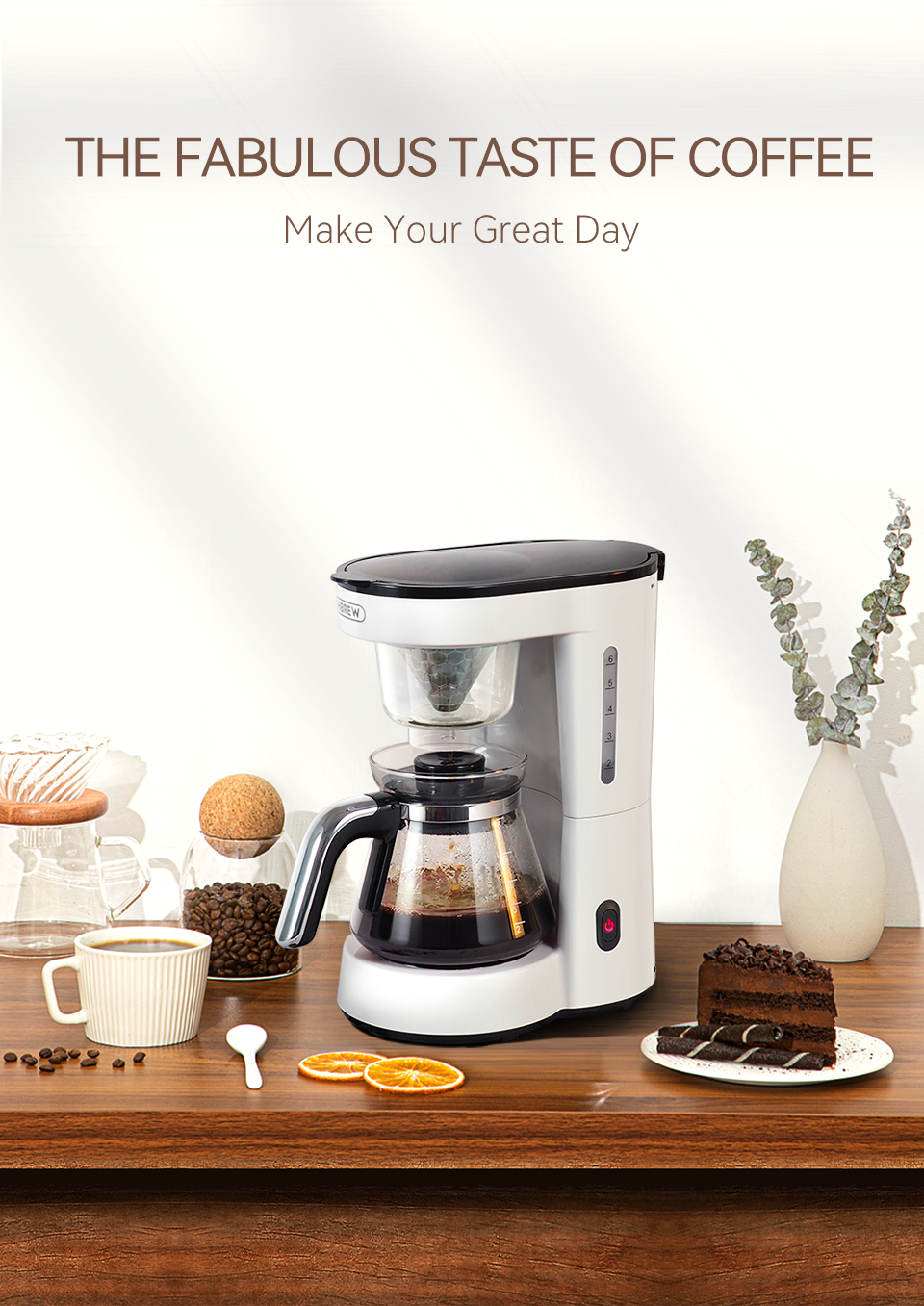 HiBREW – Machine à café 3 en 1 amérique, 750ML, H12, goutte-à-goutte, Pour verser sur la théière en verre