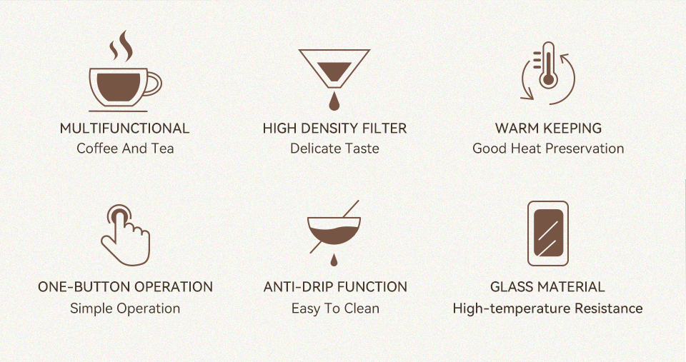 HiBREW – Machine à café 3 en 1 amérique, 750ML, H12, goutte-à-goutte, Pour verser sur la théière en verre