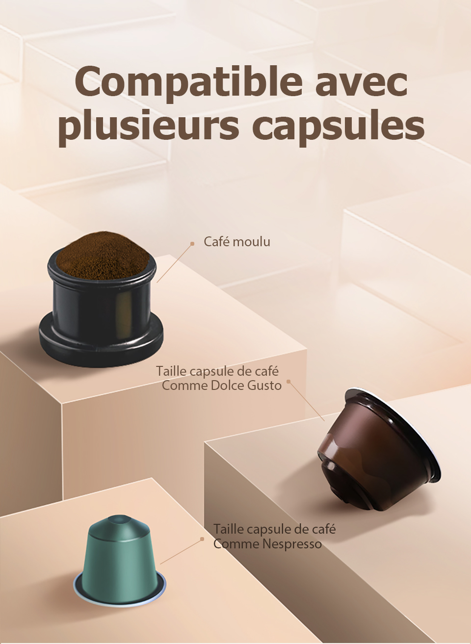 Machine à café Portable HiBREW pour voiture et maison, cafetière Expresso cc 12v pour Capsule de café en poudre H4 nespresso Dolce Pod