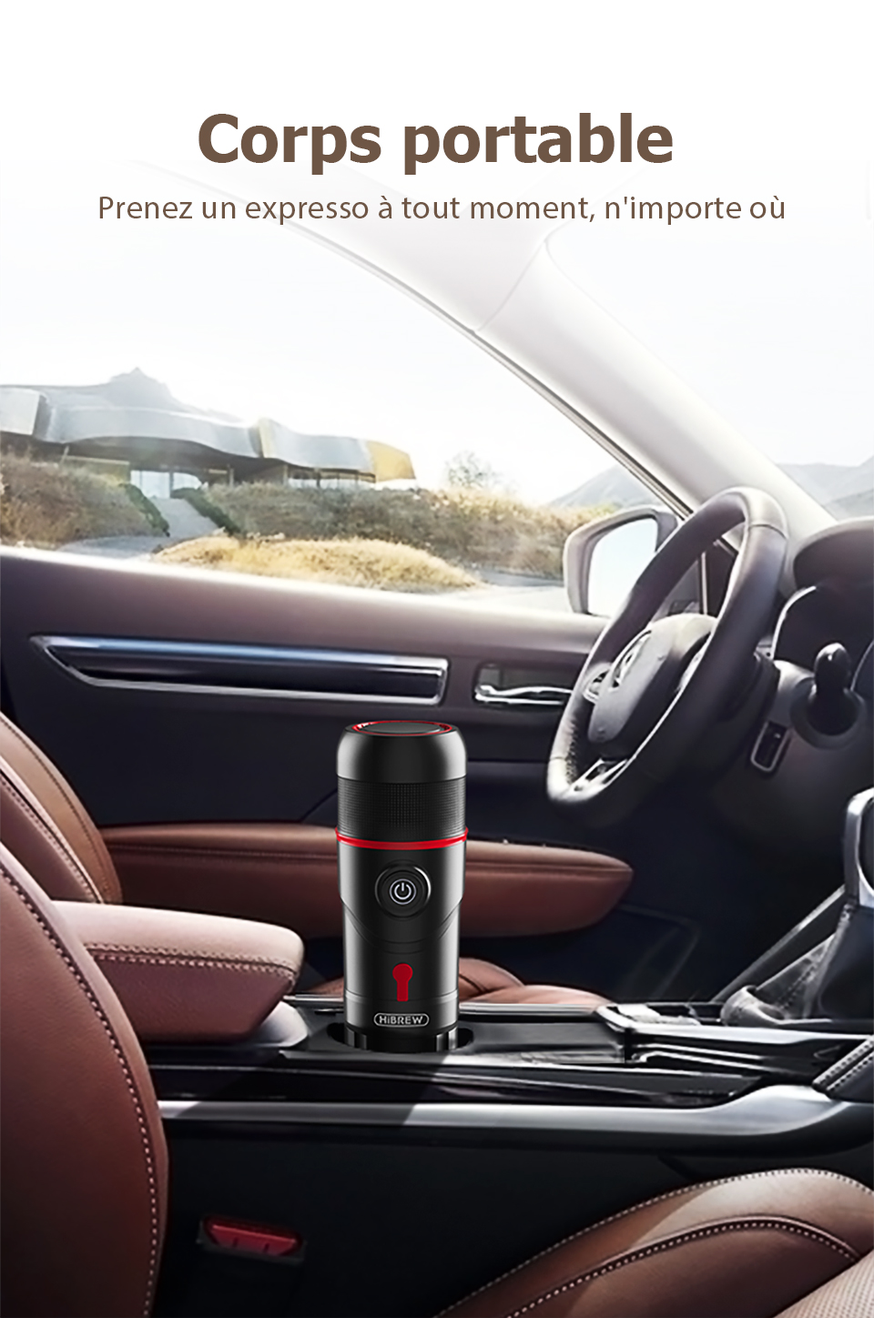Machine à café Portable HiBREW pour voiture et maison, cafetière Expresso cc 12v pour Capsule de café en poudre H4 nespresso Dolce Pod