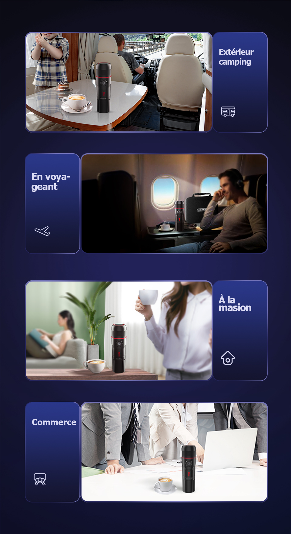 Machine à café Portable HiBREW pour voiture et maison, cafetière Expresso cc 12v pour Capsule de café en poudre H4 nespresso Dolce Pod