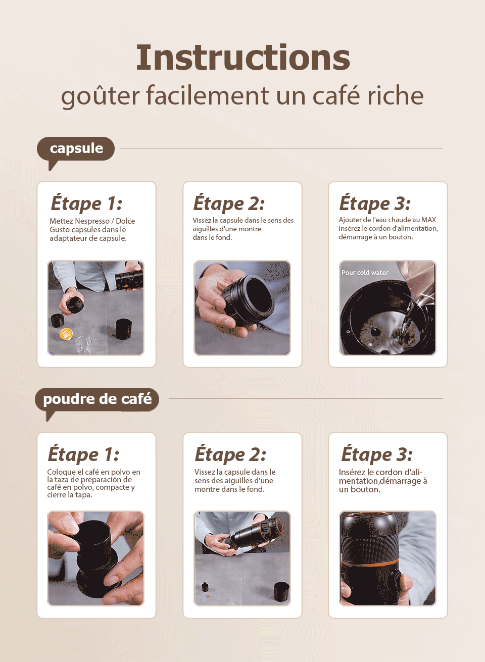 Machine à café Portable HiBREW pour voiture et maison, cafetière Expresso cc 12v pour Capsule de café en poudre H4 nespresso Dolce Pod