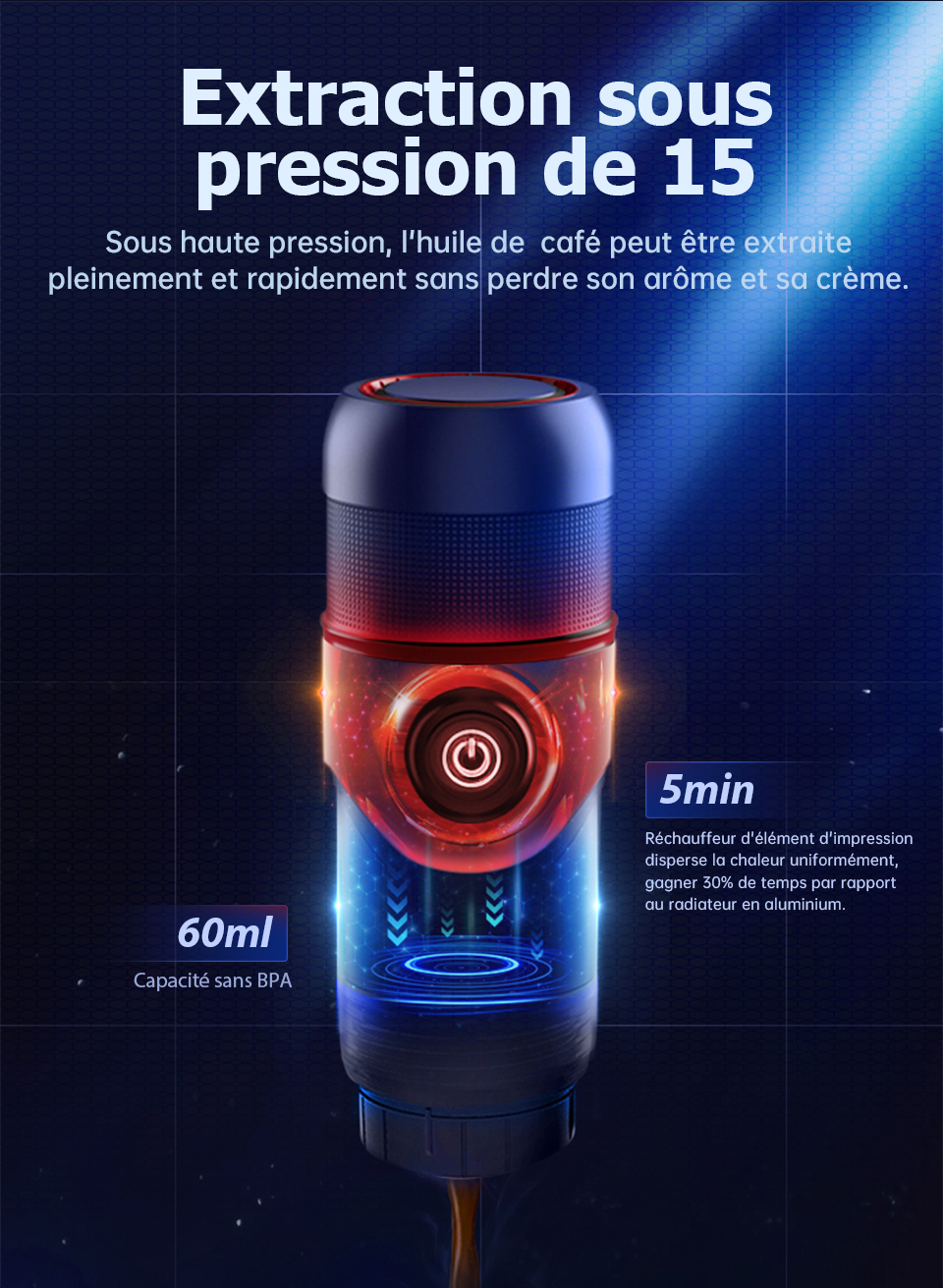 Machine à café Portable HiBREW pour voiture et maison, cafetière Expresso cc 12v pour Capsule de café en poudre H4 nespresso Dolce Pod Machine à café Portable HiBREW pour voiture et maison, cafetière Expresso cc 12v pour Capsule de café en poudre H4 nespresso Dolce Pod