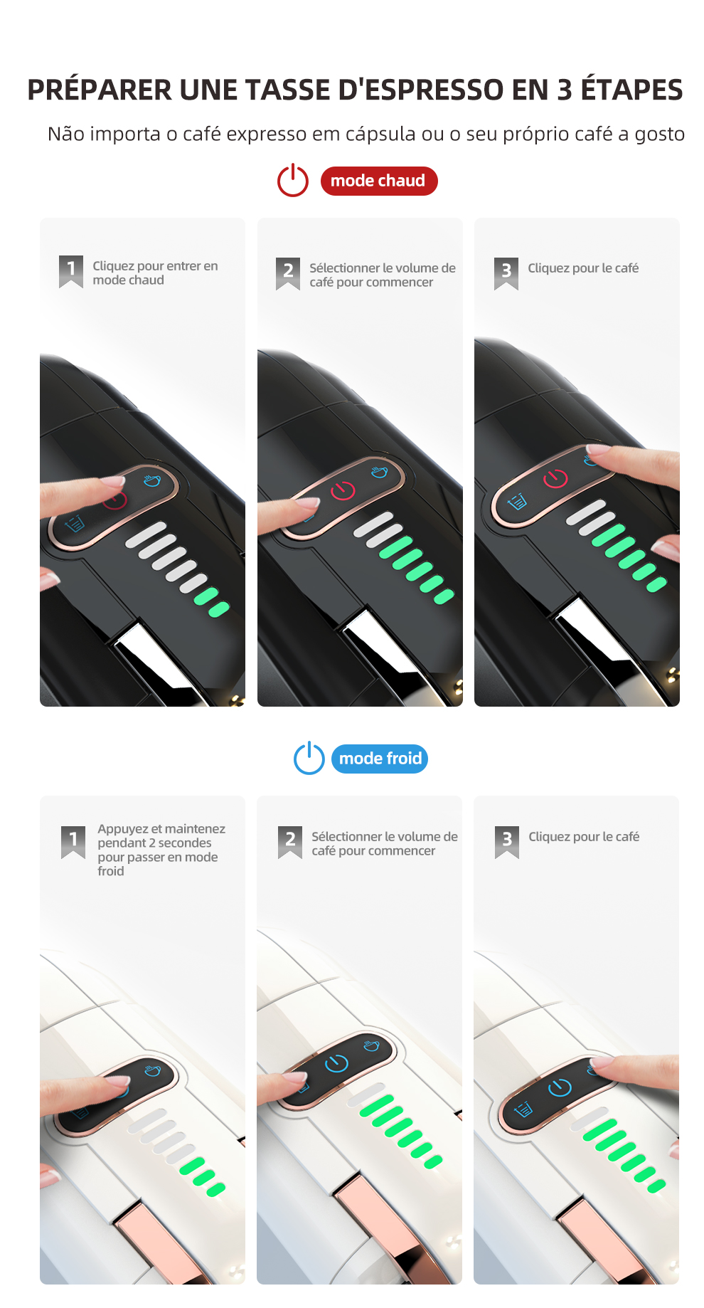 HiBREW – Machine à café à capsules multiples, café chaud/froid Dolce Gusto lait Nespresso Capsule ESE Pod café moulu 19Bar 5 en 1