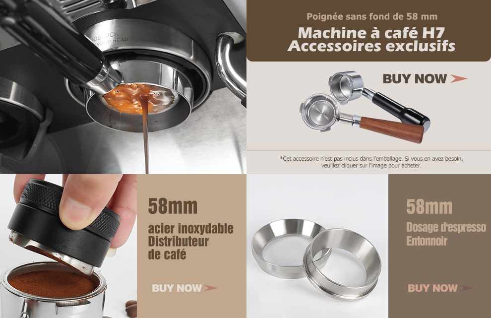 HiBREW – Barista Pro 19bar à expresso, Machine à café de niveau Commercial avec Kit complet pour café hôtel Restaurant H7