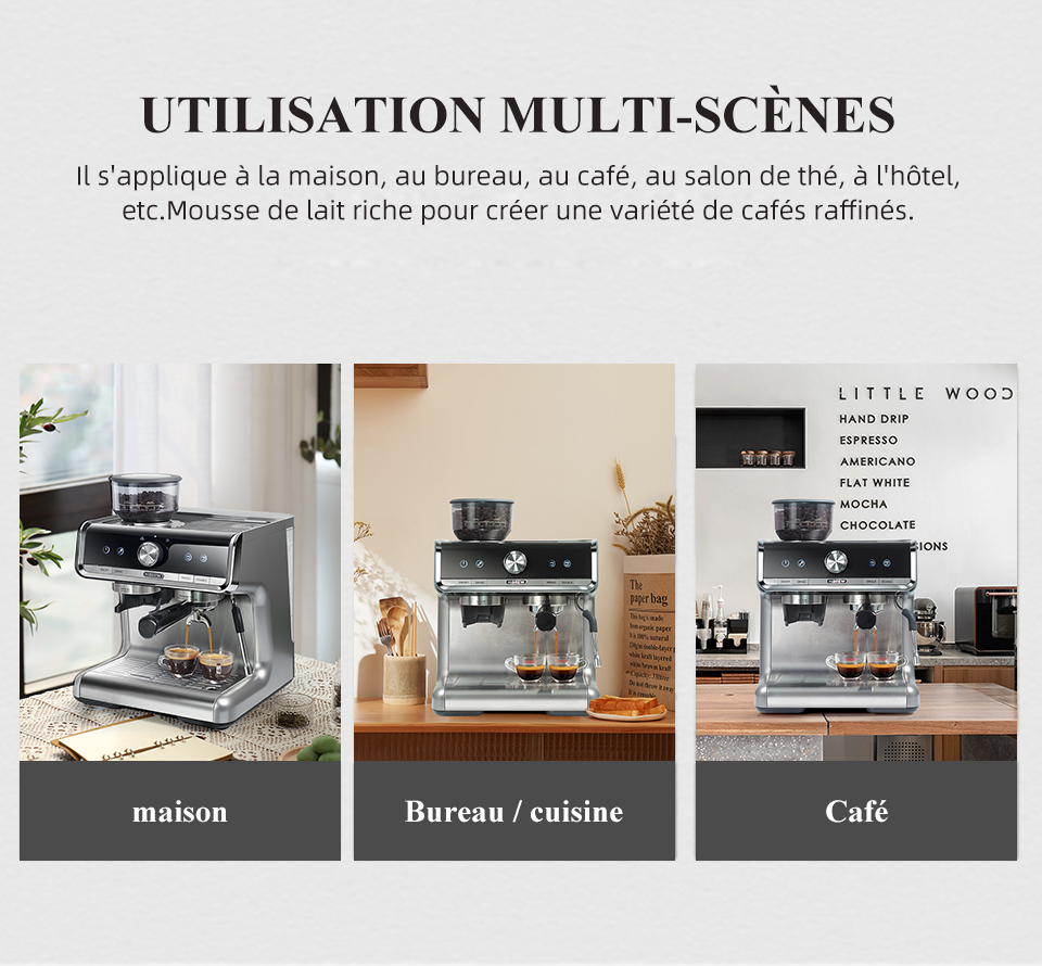 HiBREW – Barista Pro 19bar à expresso, Machine à café de niveau Commercial avec Kit complet pour café hôtel Restaurant H7