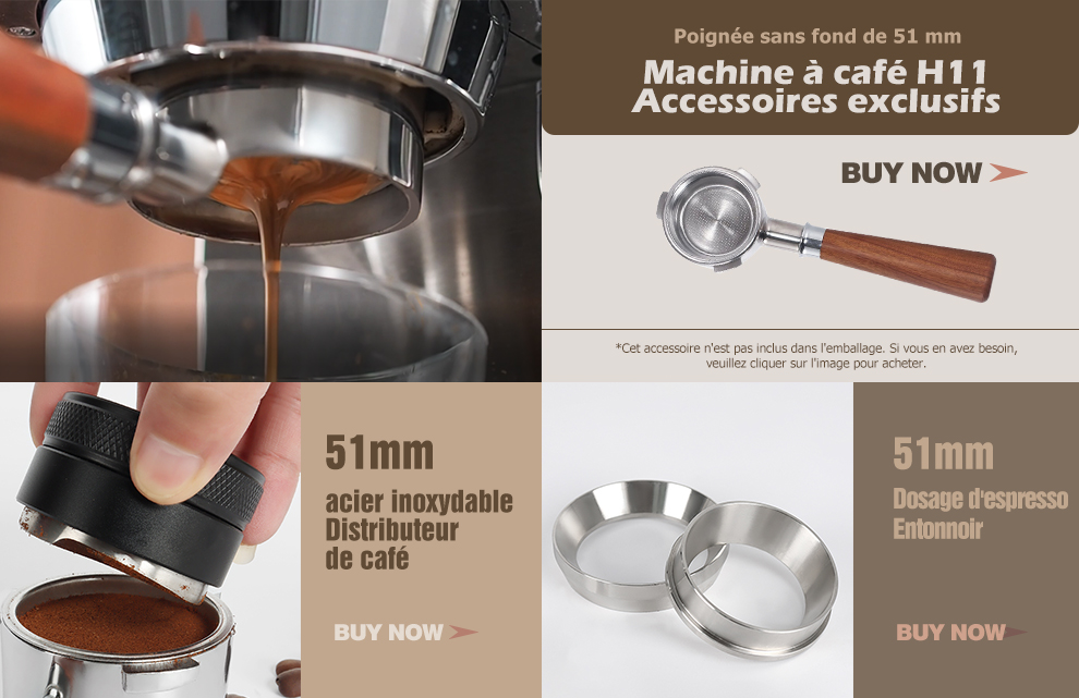 HiBREW – cafetière en Inox, 19 bars, Semi-automatique, Super mince, expresso en poudre, eau chaude H11