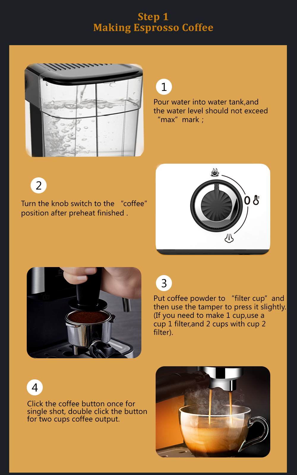 BioloMix – Machine à café expresso 1200W