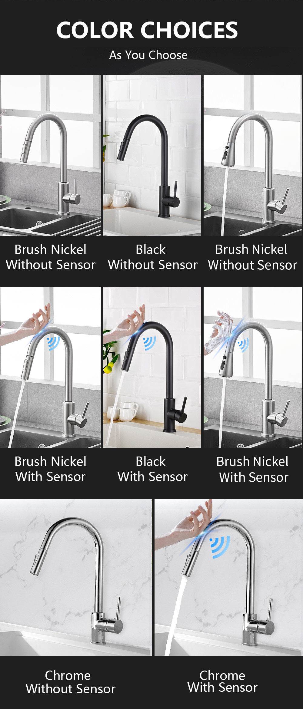 Robinets de cuisine à capteur