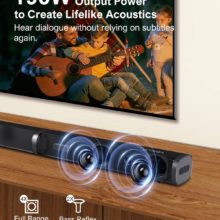 Barre de son TV 2.1, système sonore Home cinéma