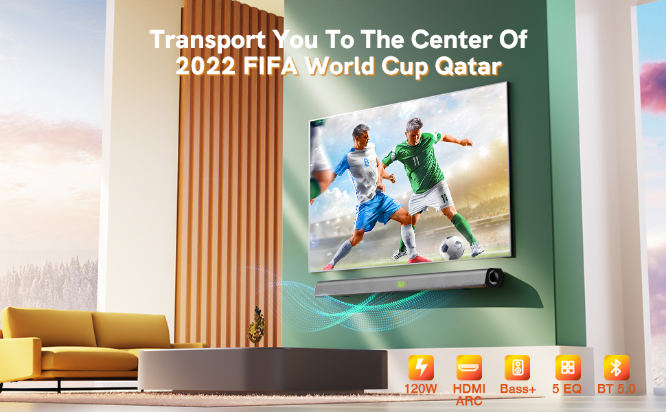 Ultidea – haut-parleur barre de son TV 120W Ultidea – haut-parleur barre de son TV 120W