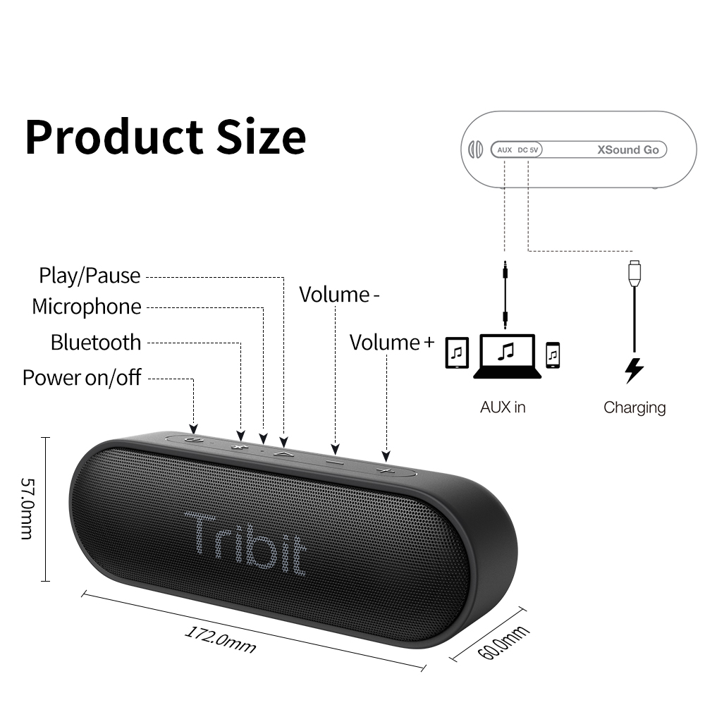 Tribit XSound Go – haut-parleur Bluetooth Portable Tribit XSound Go – haut-parleur Bluetooth Portable