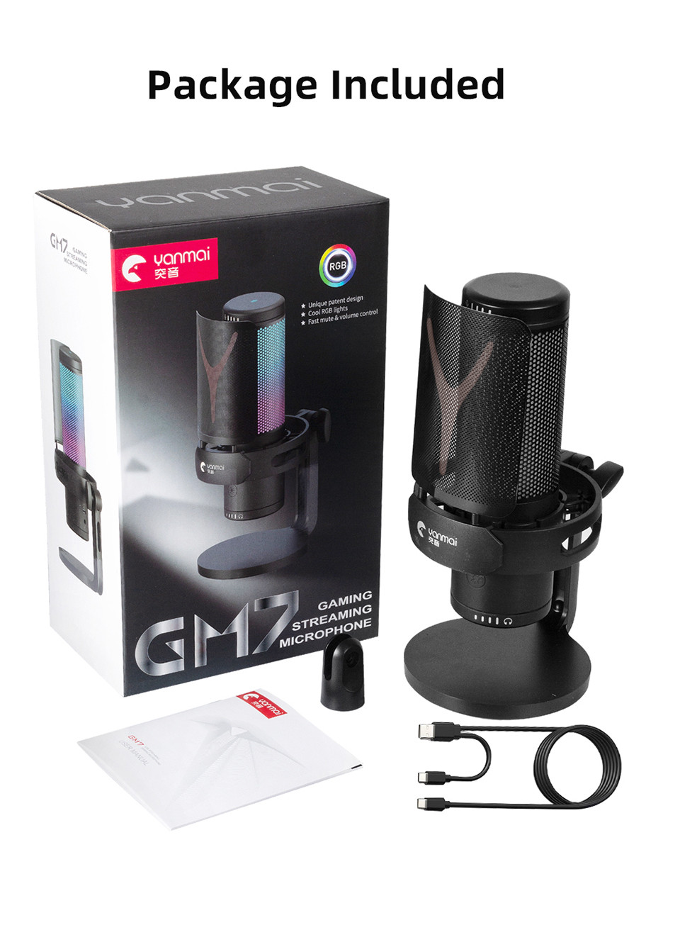 Yanmai – Microphone de jeu USB GM7