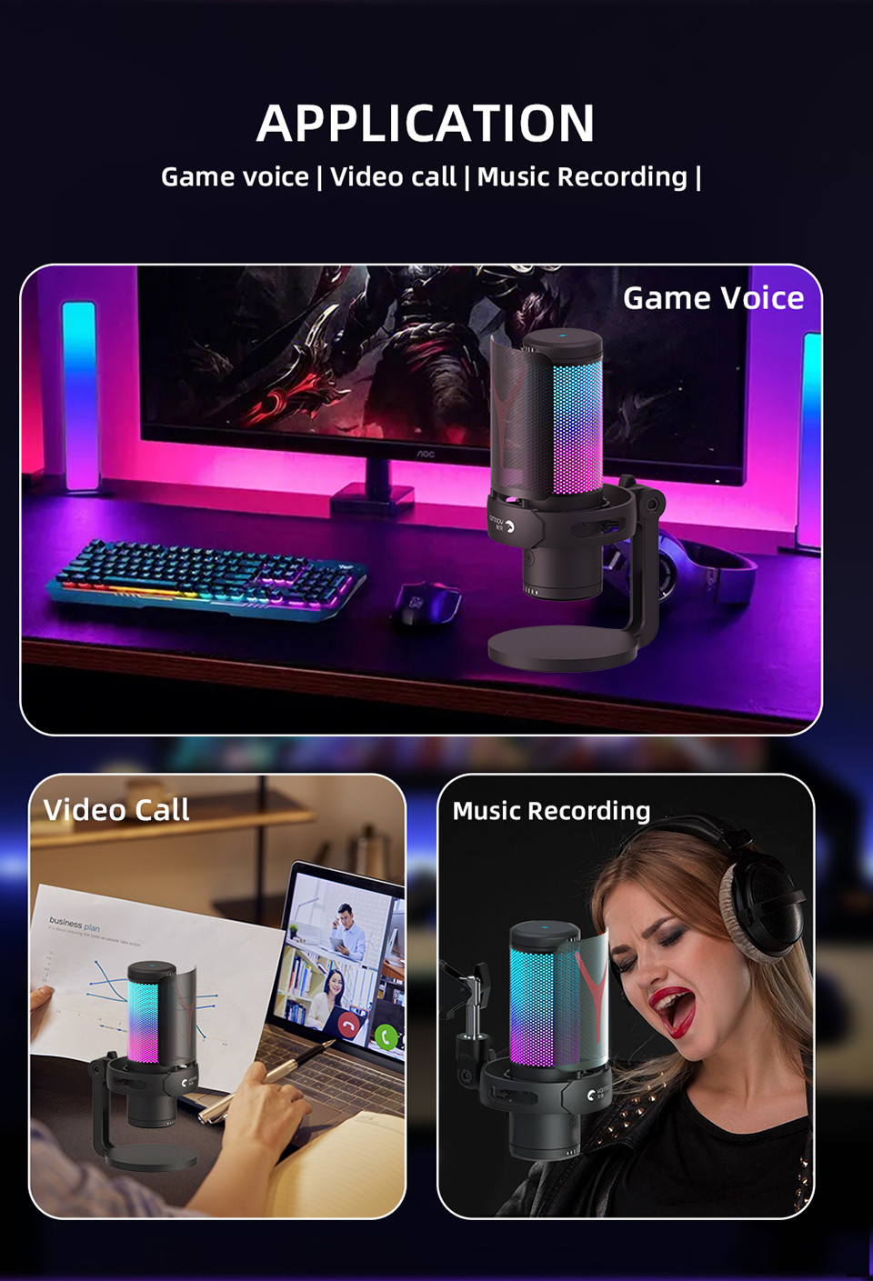 Yanmai – Microphone de jeu USB GM7