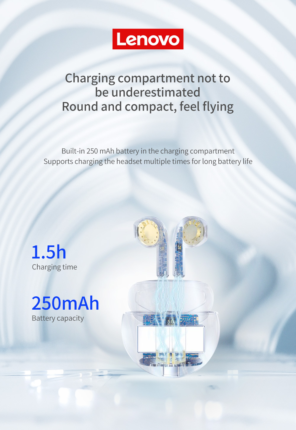 Lenovo – écouteurs sans fil Bluetooth 5.0 TWS