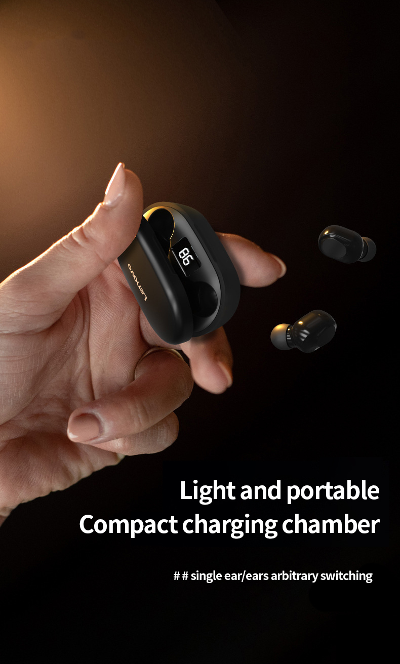 Lenovo Écouteurs sans Fil Bluetooth