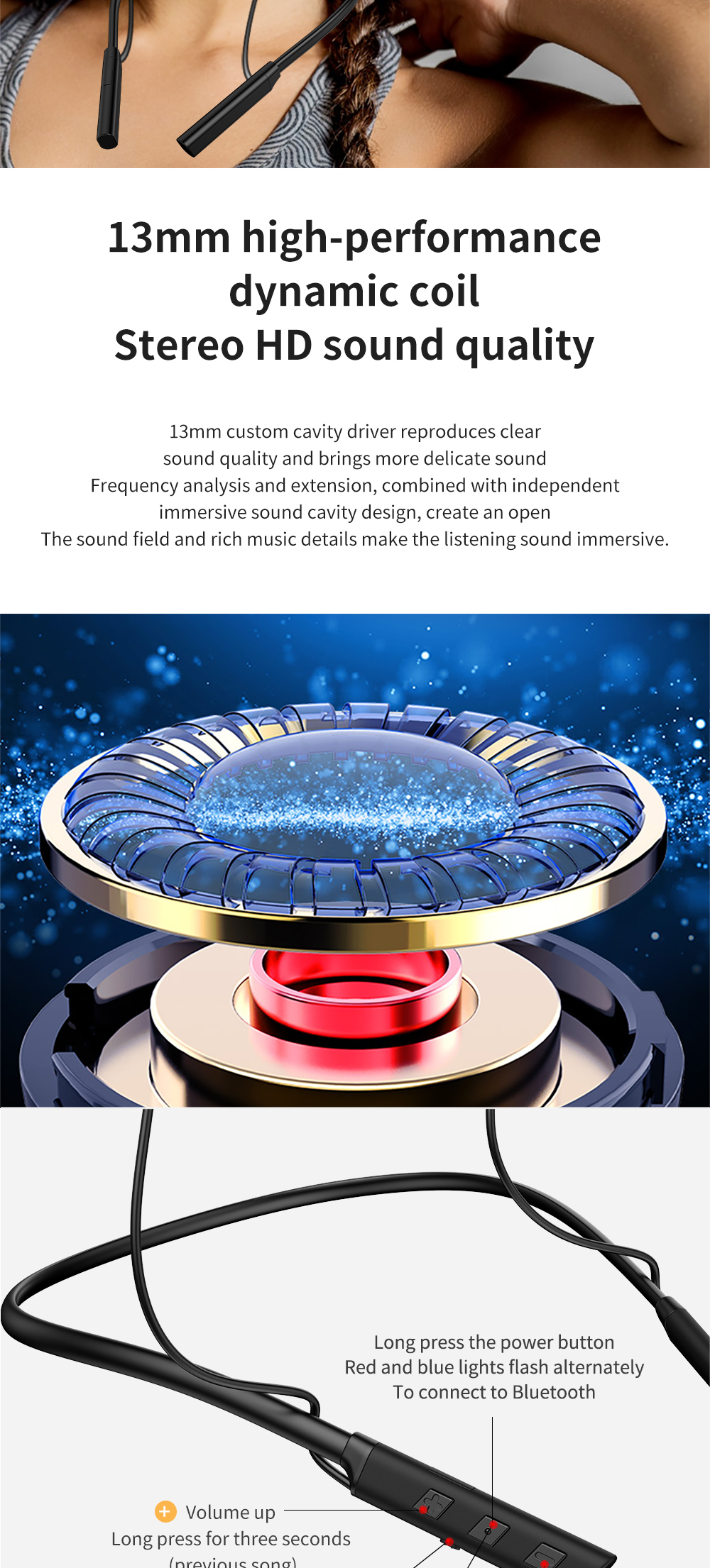 Casque d'écoute intra-auriculaire sans fil Bluetooth 5.0anc, 5V, anti-bruit actif, avec Microphone, Rechargeable, pour sport