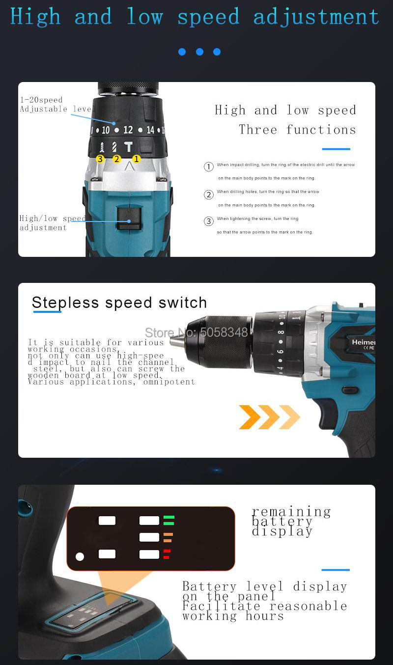 Perceuse à percussion et à tournevis sans fil