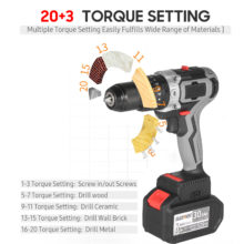 Perceuse électrique sans fil 21V 6.0A
