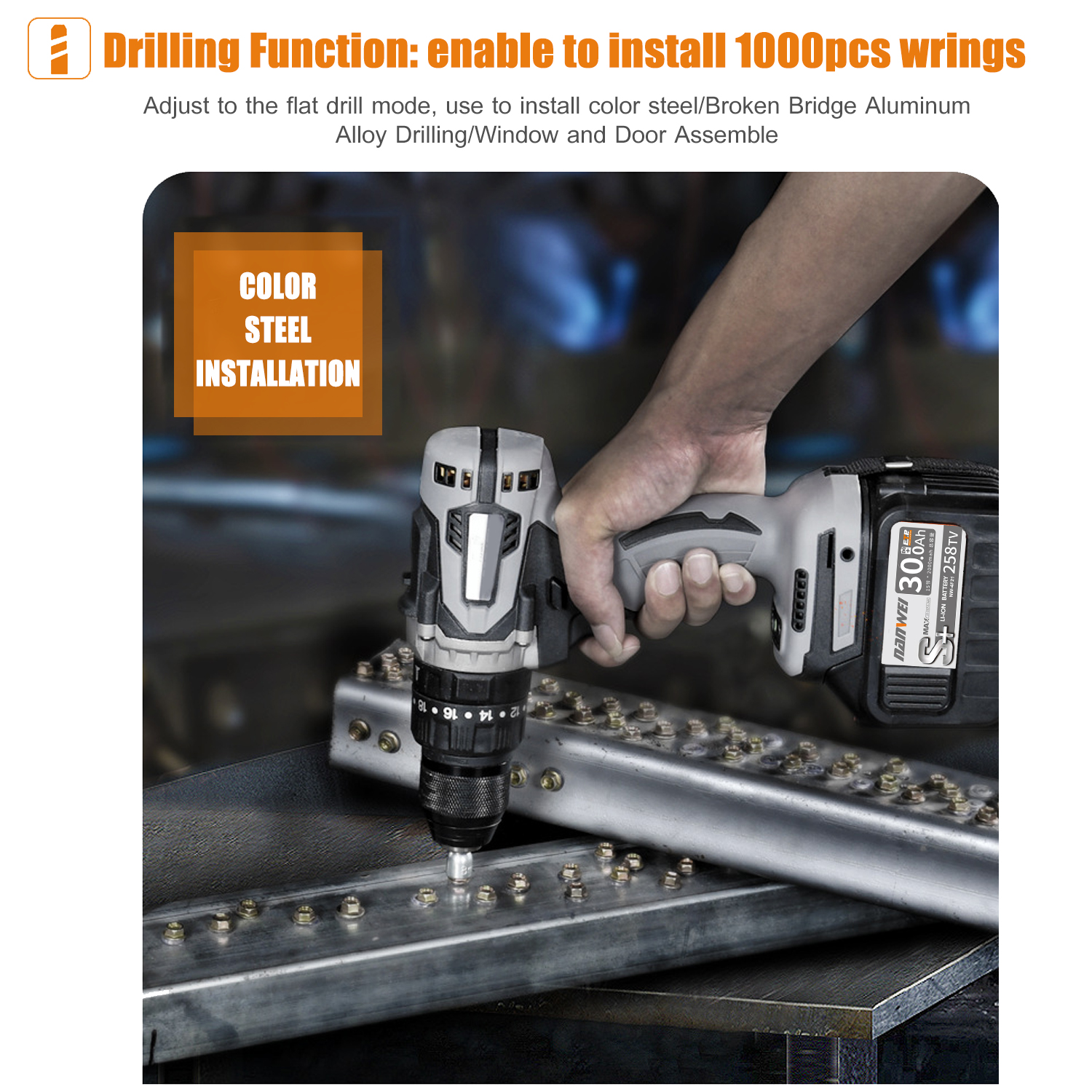 Perceuse électrique sans fil 21V 6.0A Perceuse électrique sans fil 21V 6.0A