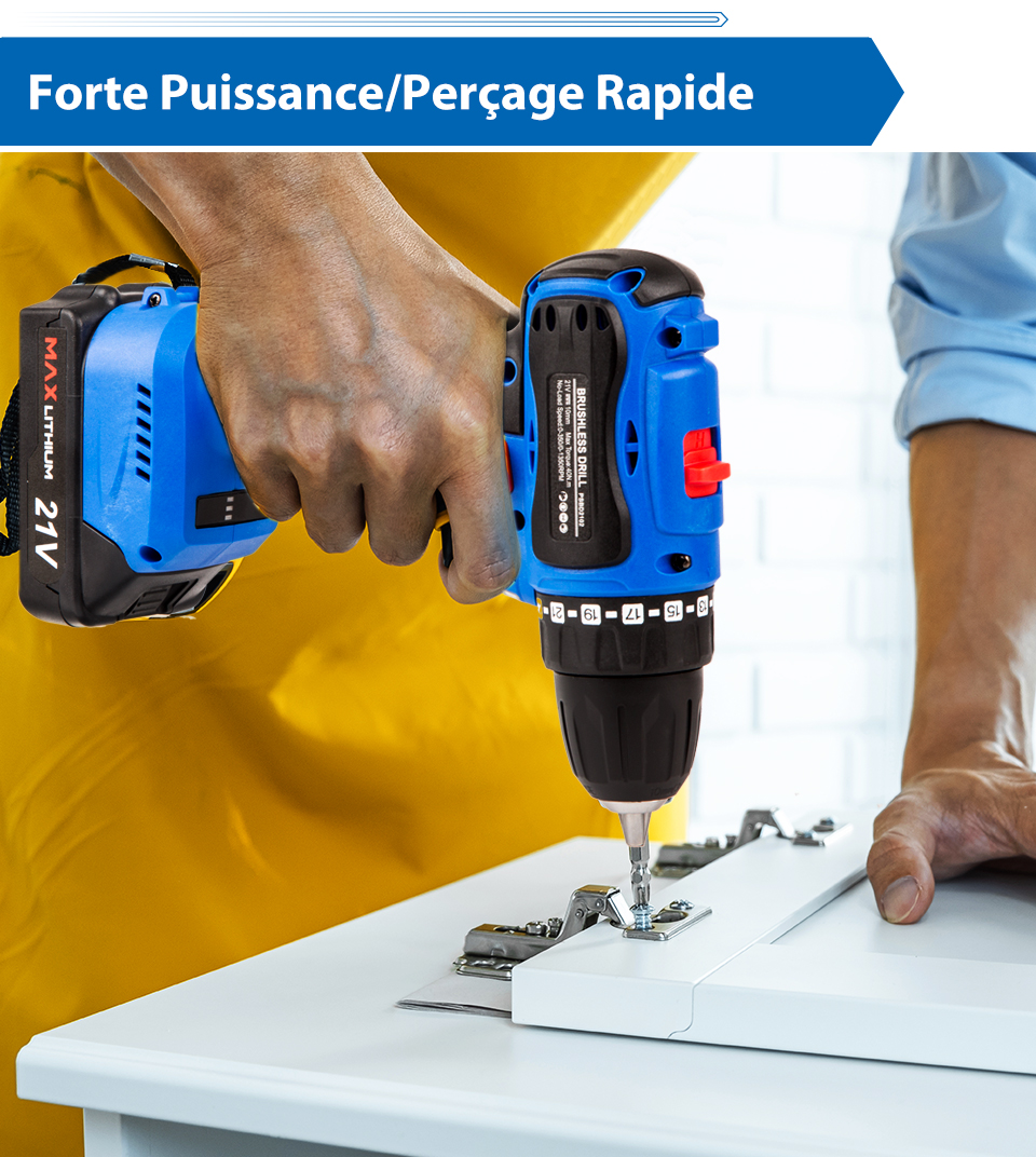 16.8V/20V/21V sans brosse mini perceuse electrique