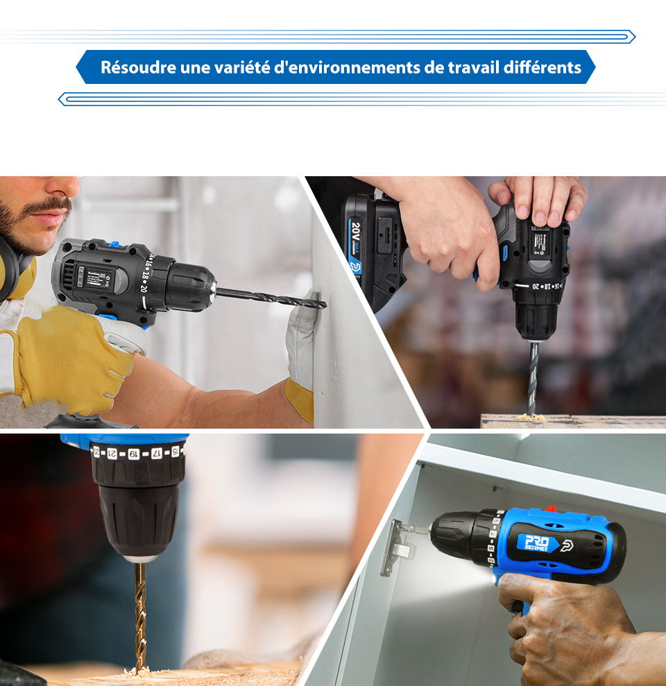 16.8V/20V/21V sans brosse mini perceuse electrique