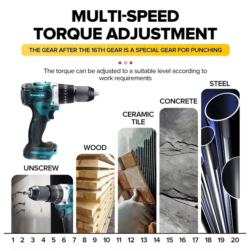 Kamolee – tournevis électrique sans fil 13mm