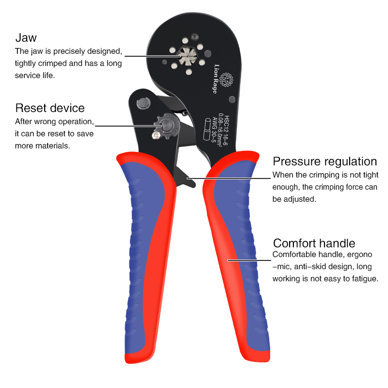 Kit de pinces à sertir, manchons de virole
