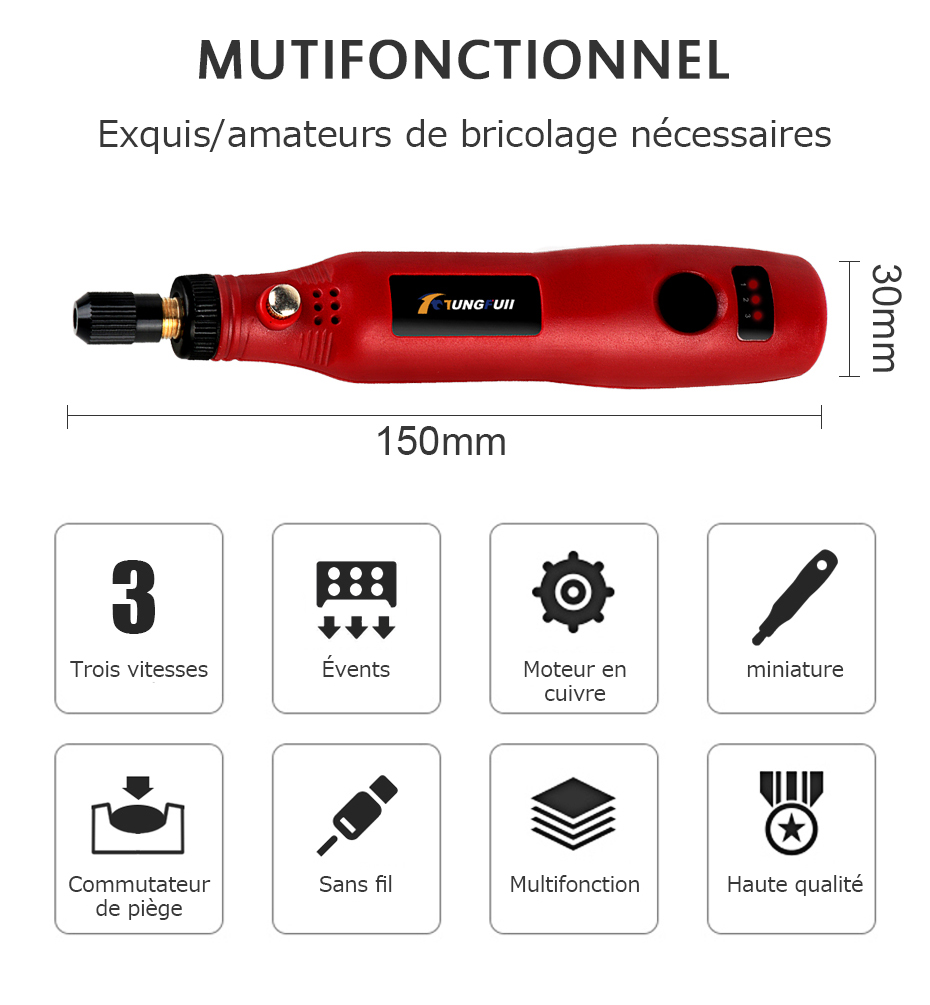 Perceuse électrique sans fil USB