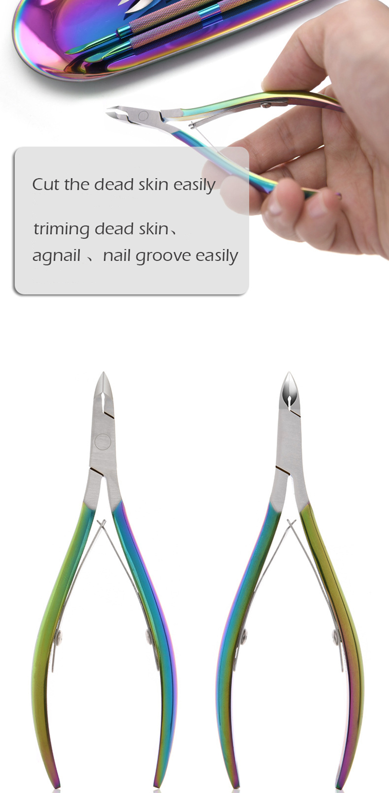 Ciseaux à cuticules en acier inoxydable