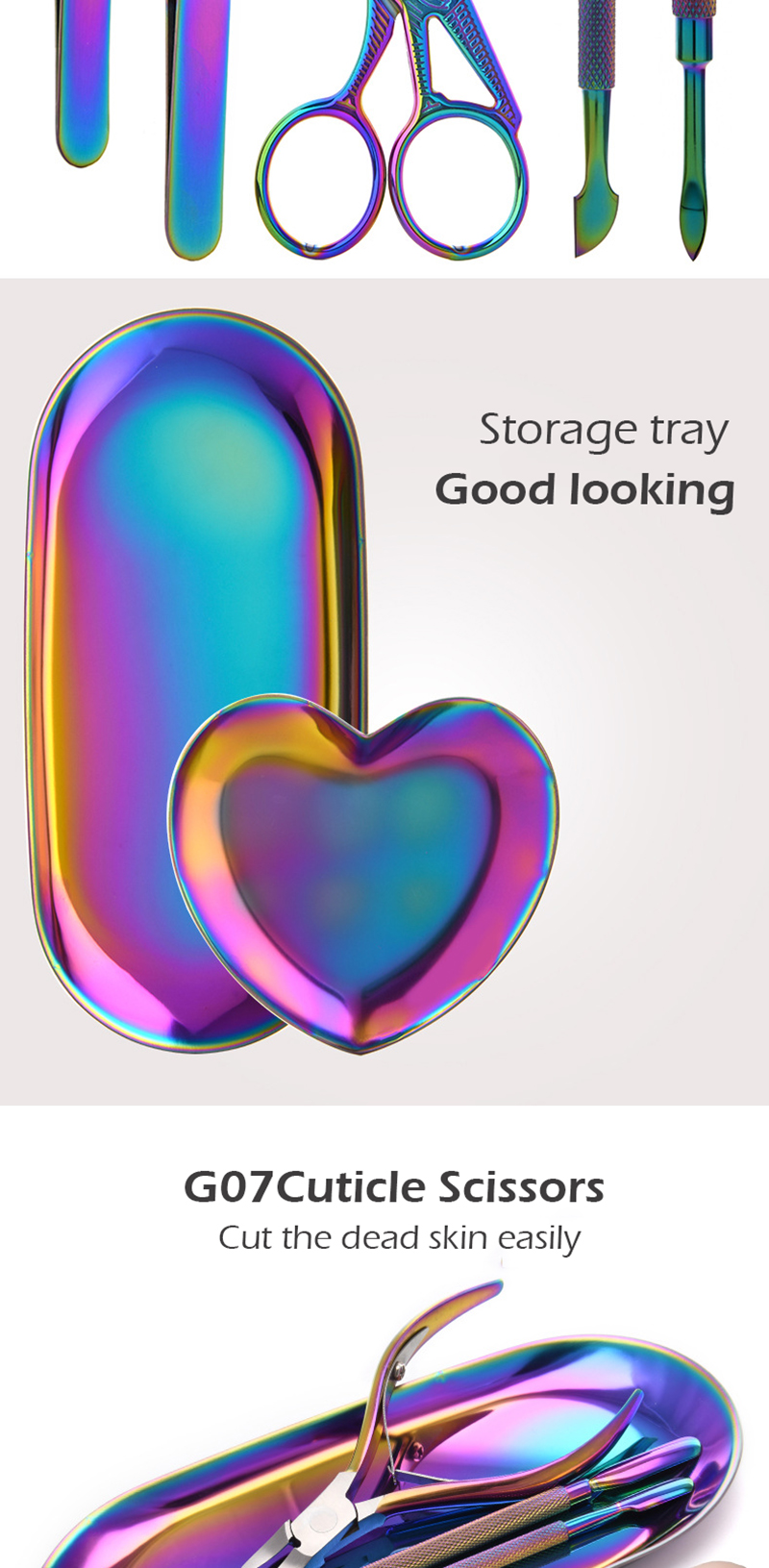 Ciseaux à cuticules en acier inoxydable