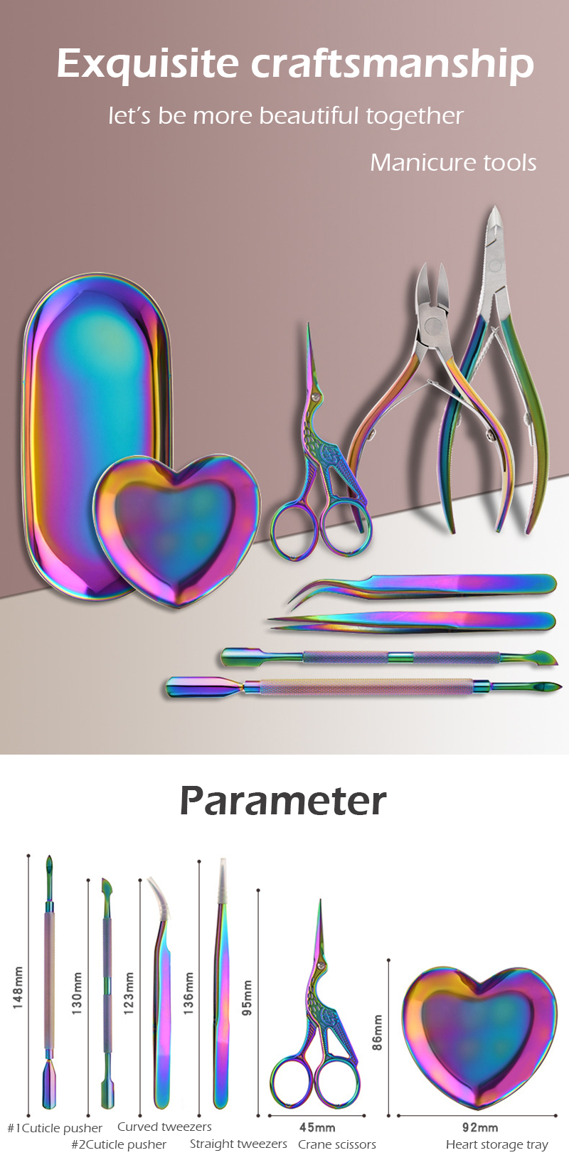 Ciseaux à cuticules en acier inoxydable