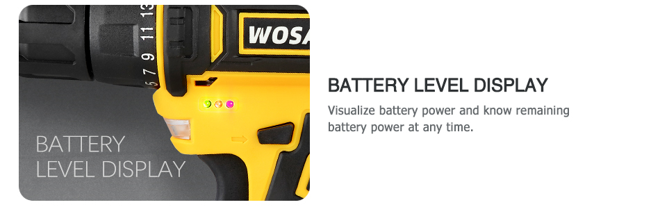 WOSAI perceuse sans fil 16V