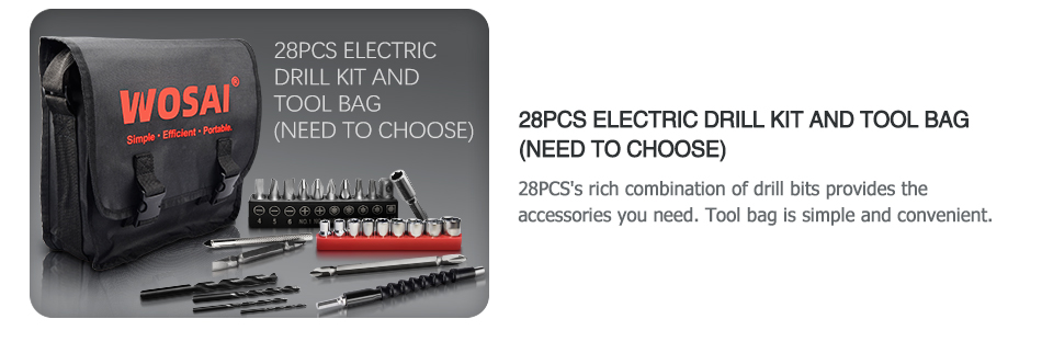 WOSAI perceuse sans fil 16V