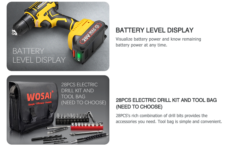 WOSAI perceuse électrique
