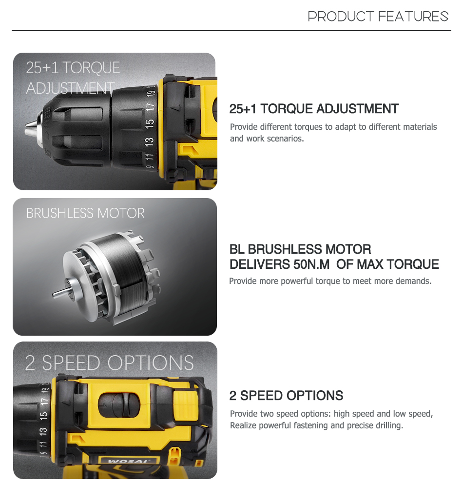 WOSAI perceuse électrique