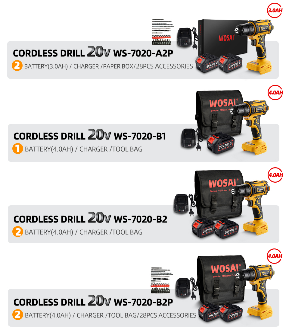 WOSAI perceuse électrique