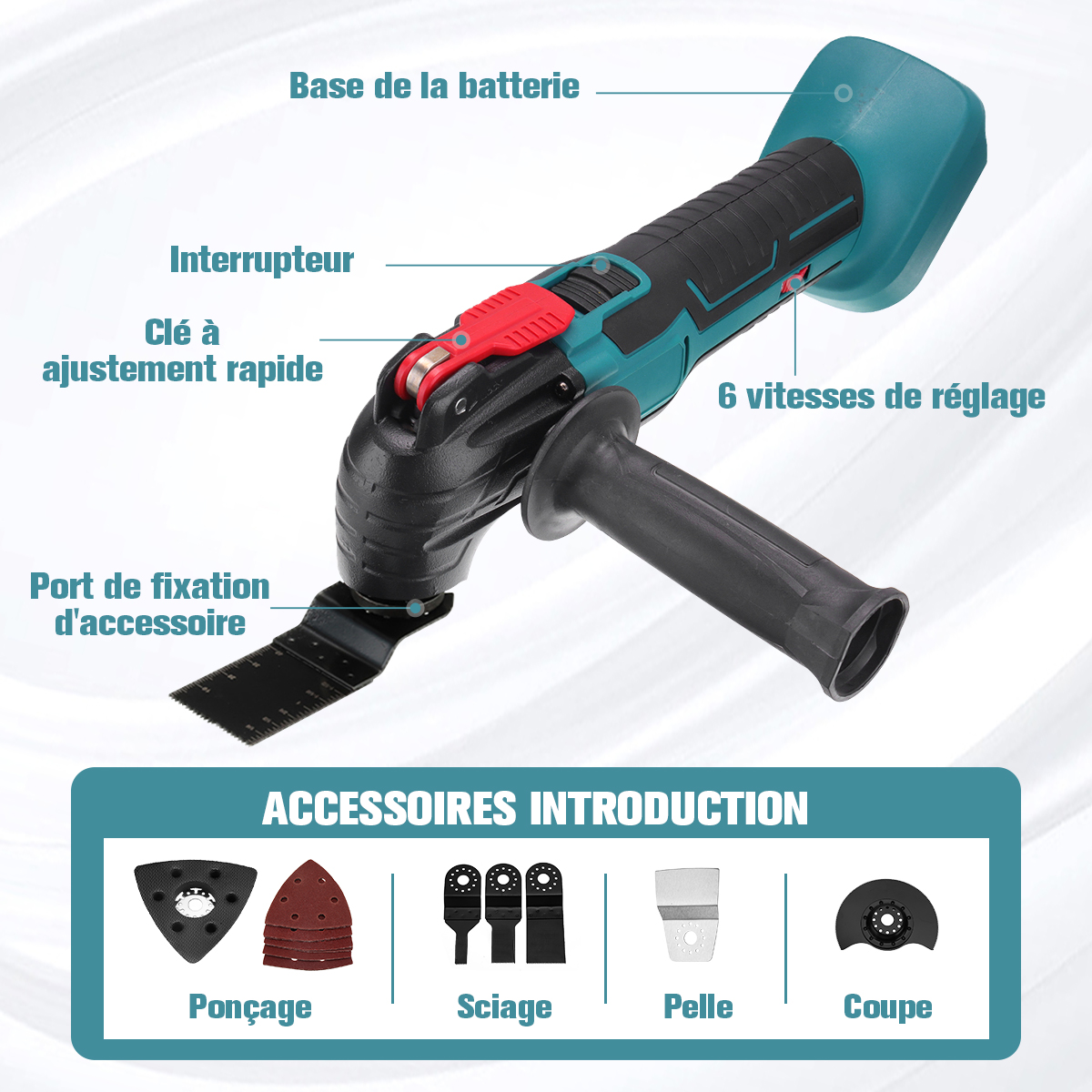 Outil oscillant sans fil rénovateur