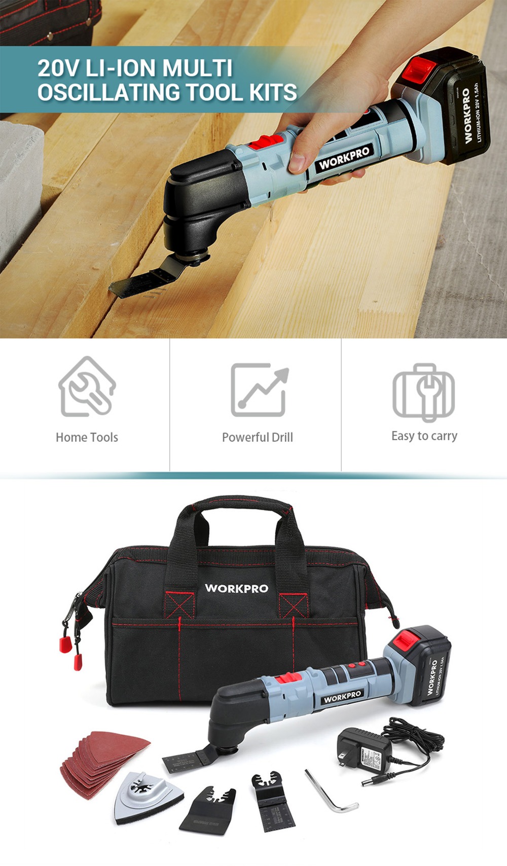 WORKPRO – outils électriques multifonctions oscillants