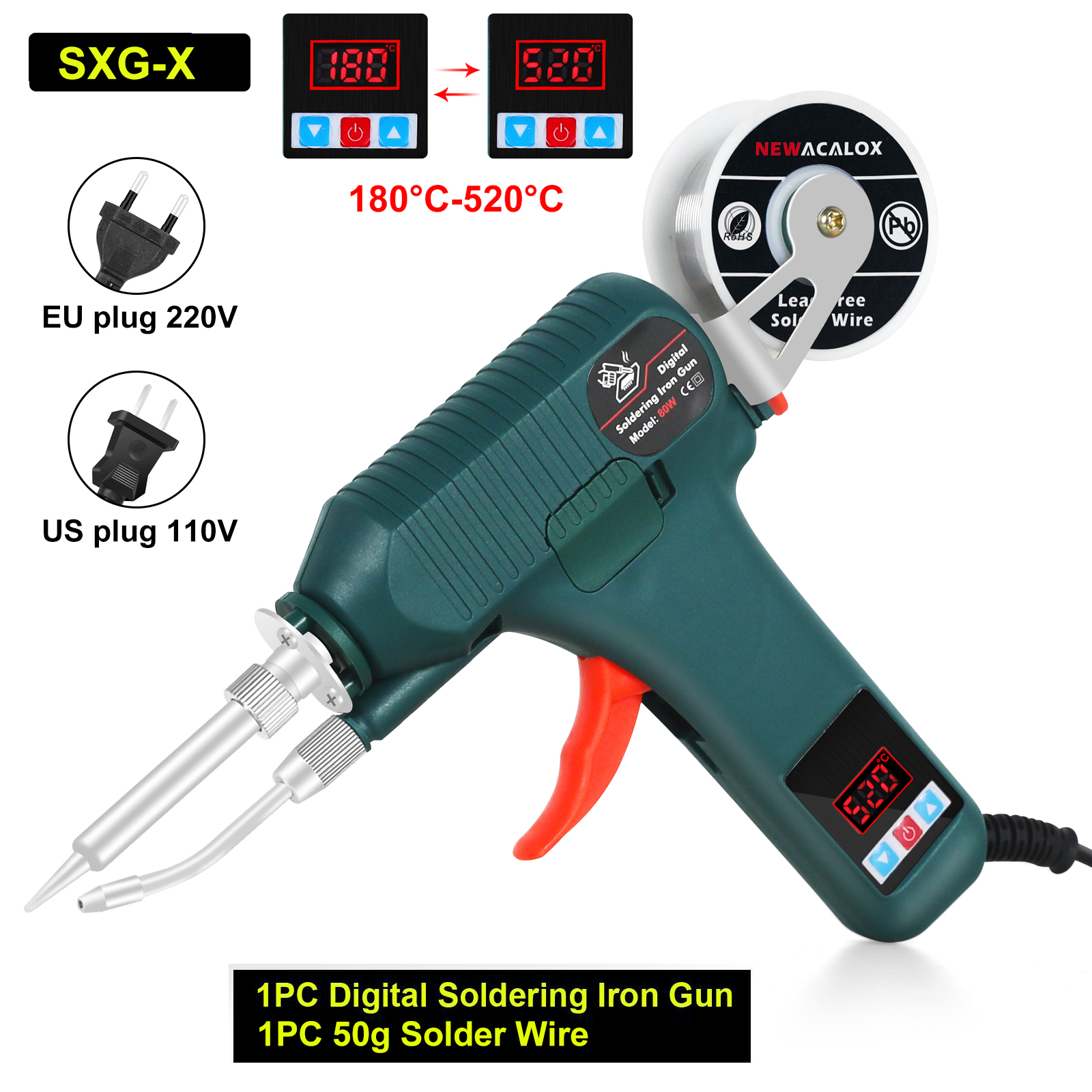 NEWACALOX – pistolet à fer à souder 80W EU/US