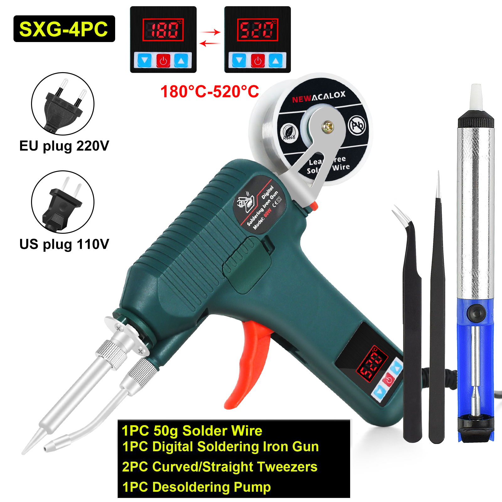 NEWACALOX – pistolet à fer à souder 80W EU/US