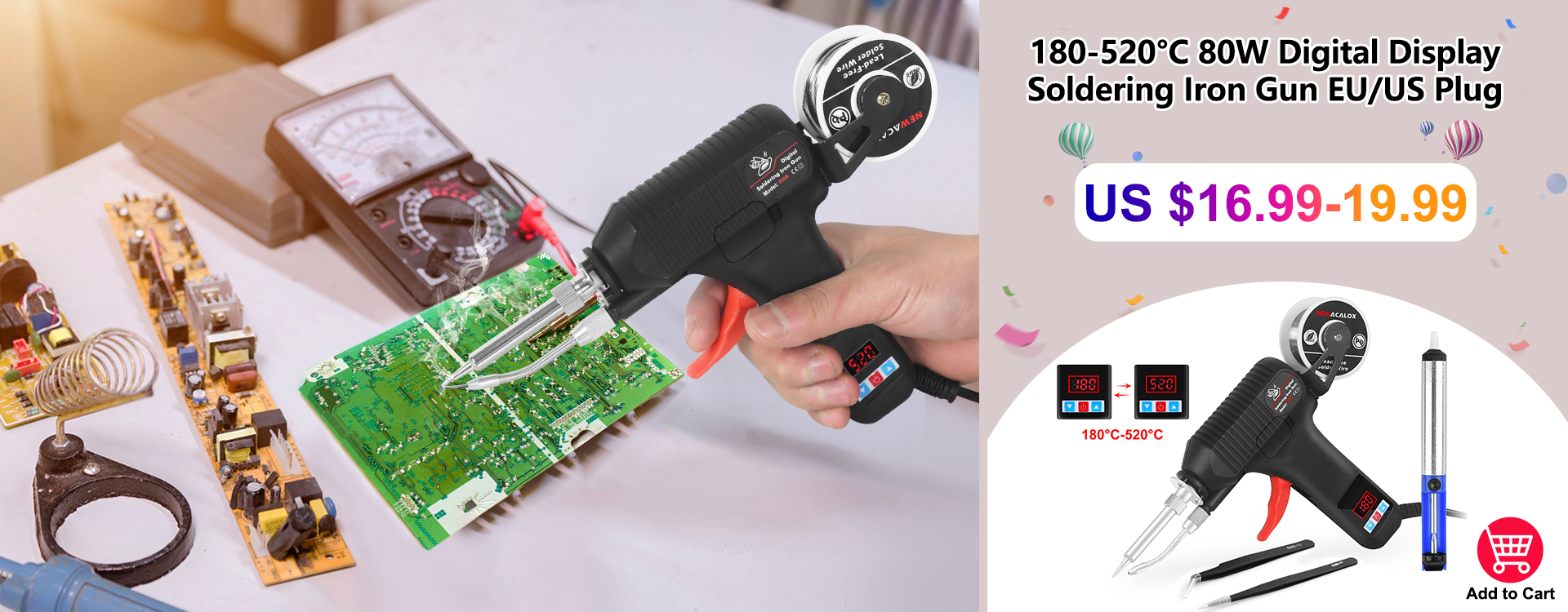 NEWACALOX – pistolet à fer à souder 80W EU/US