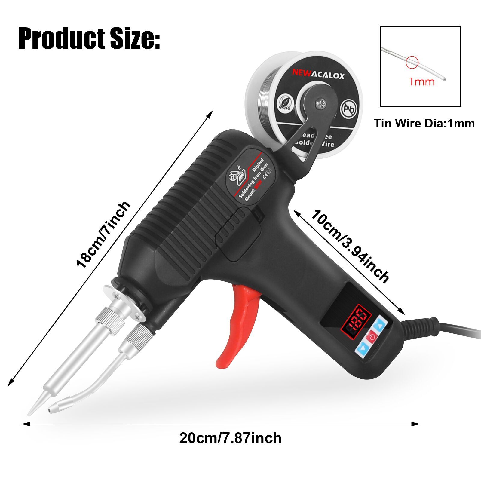 NEWACALOX – pistolet à fer à souder 80W EU/US