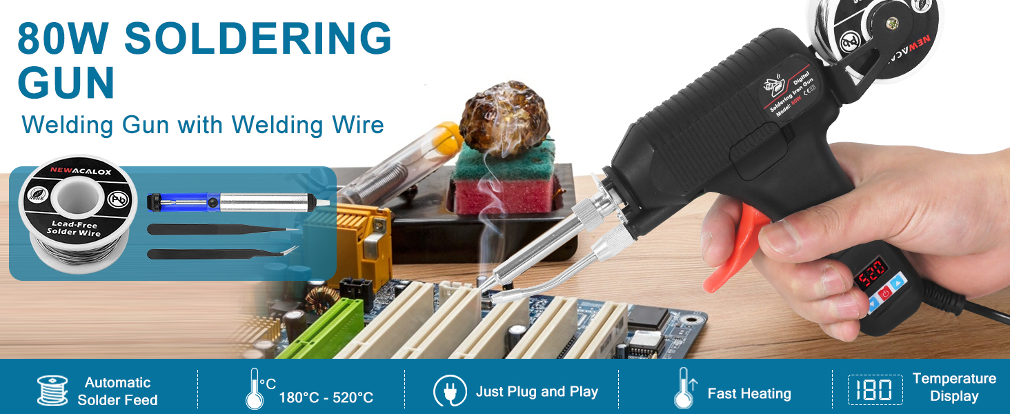 NEWACALOX – pistolet à fer à souder 80W EU/US