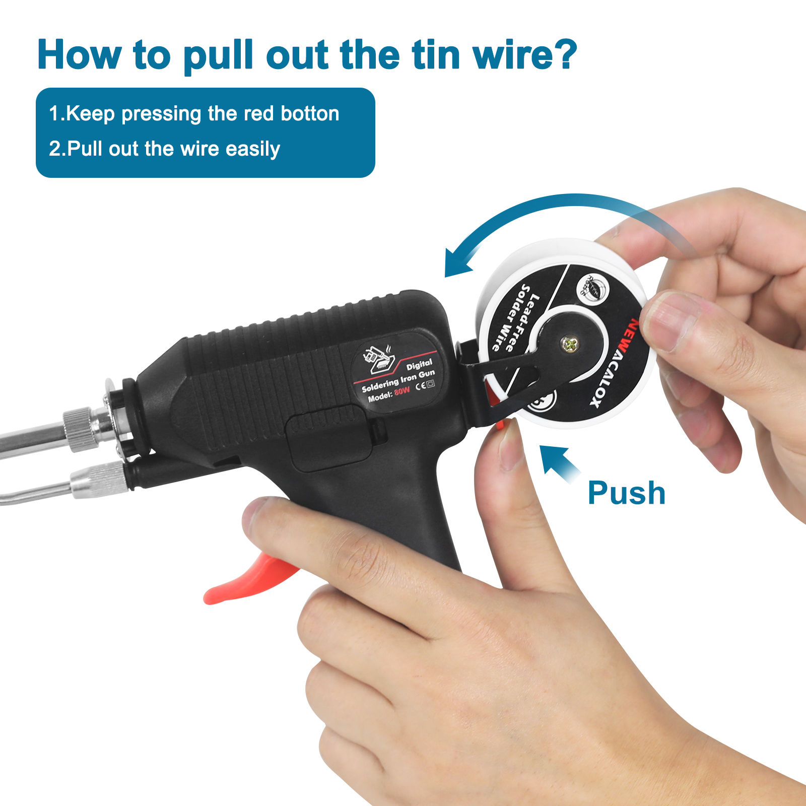 NEWACALOX – pistolet à fer à souder 80W EU/US