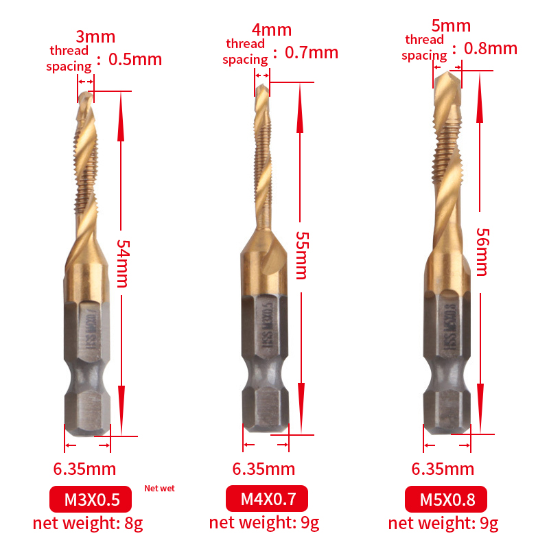Jeu de forets à tige hexagonale